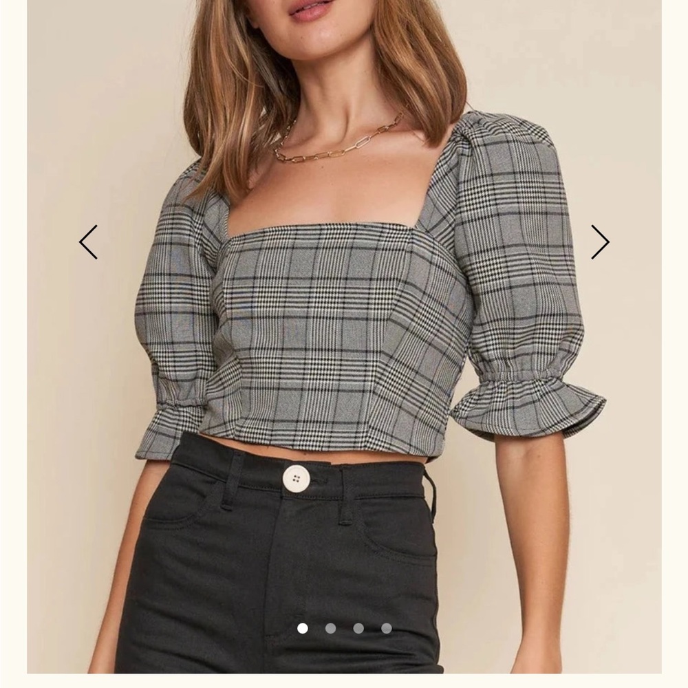 WHIMSY + ROW Eden Crop Top - Houndstooth
